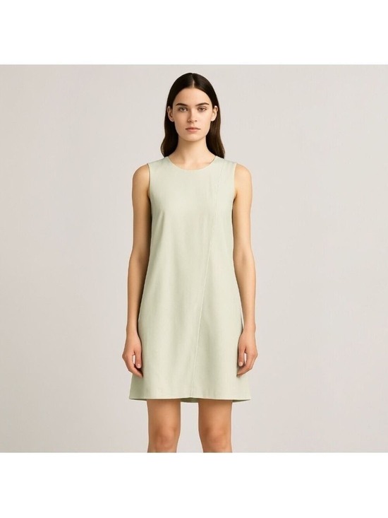 Theyskens' Theory Dresses & Skirts - NWT Theyskens Theory Ash White Pale Sage Silk Shift Dress Size 8